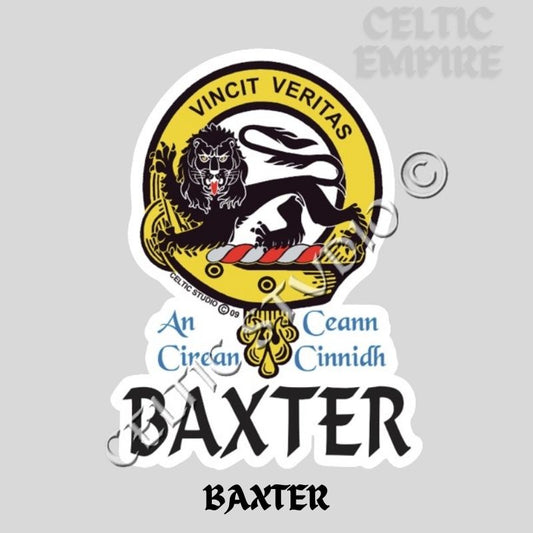 Baxter Family Clan Crest Decal | Custom Scottish Heritage Car & Laptop Stickers