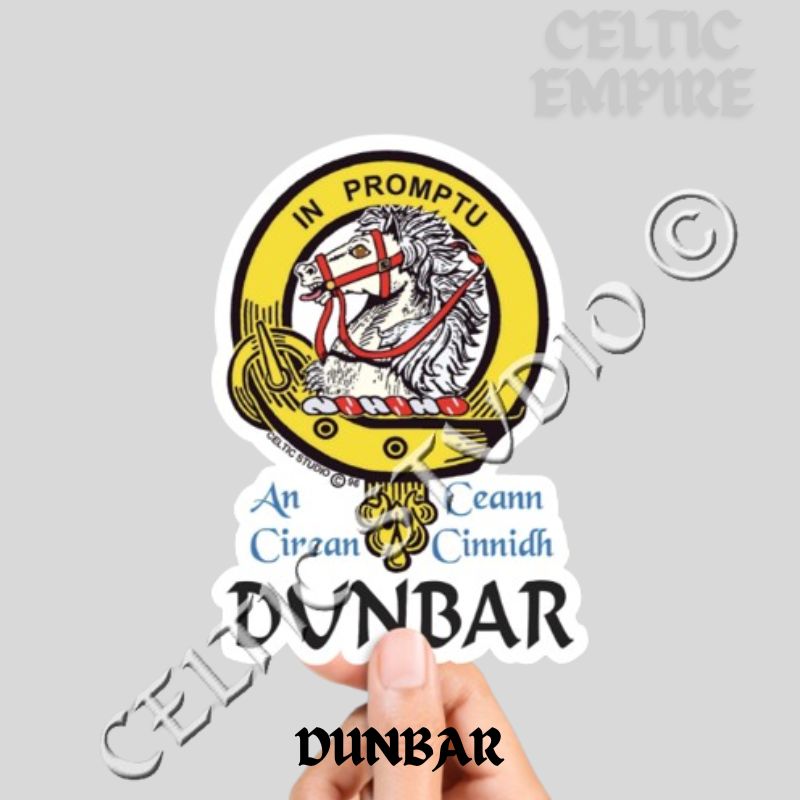 Dunbar Family Clan Crest Decal | Custom Scottish Heritage Car & Laptop Stickers