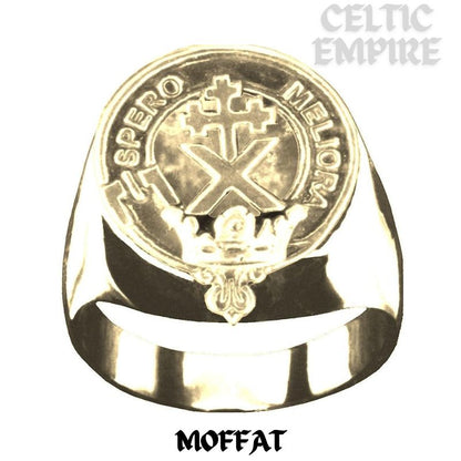Moffat Scottish Family Clan Crest Ring  ~  Sterling Silver and Karat Gold