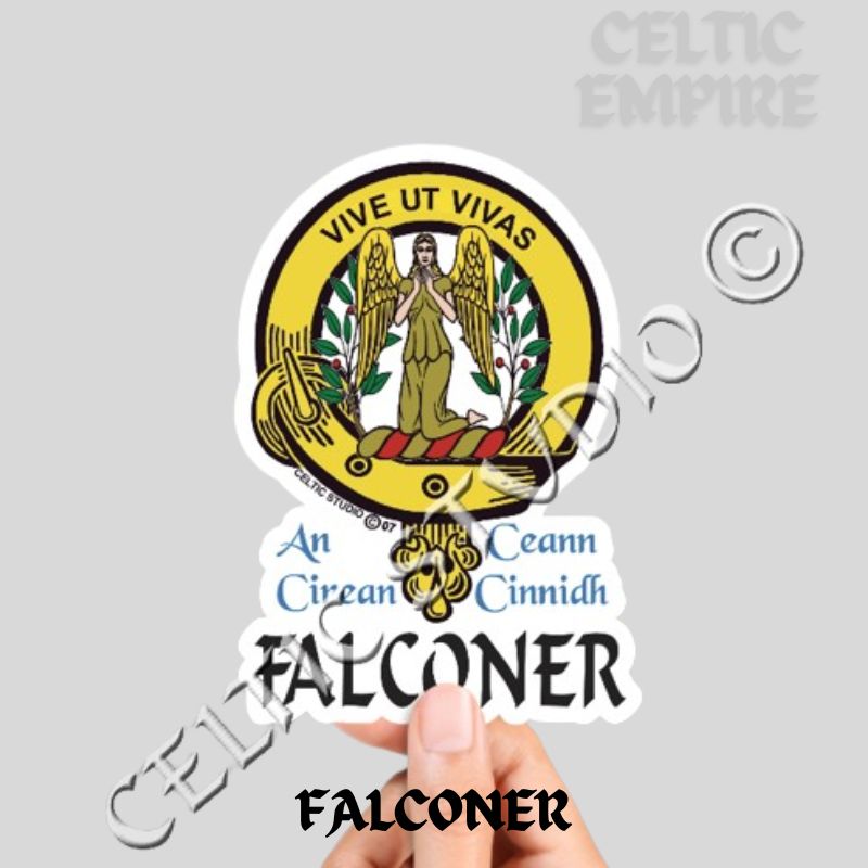 Falconer Family Clan Crest Decal | Custom Scottish Heritage Car & Laptop Stickers