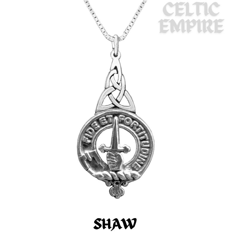 Shaw Family Clan Crest Interlace Drop Pendant