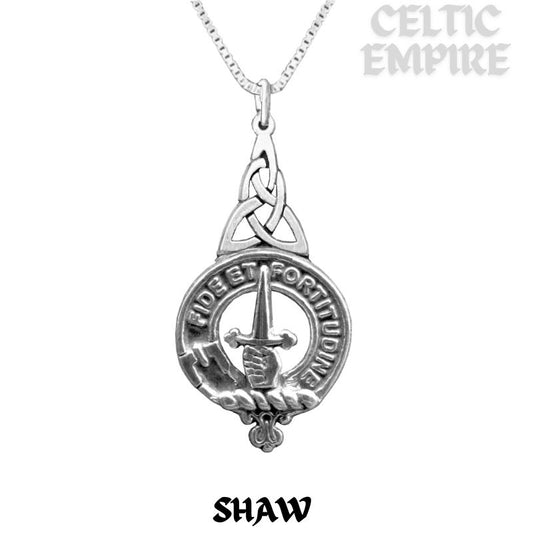 Shaw Family Clan Crest Interlace Drop Pendant