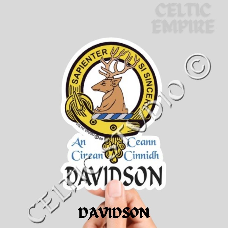 Davidson Family Clan Crest Decal | Custom Scottish Heritage Car & Laptop Stickers