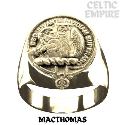 MacThomas Scottish Family Clan Crest Ring Sterling Silver and Karat Gold