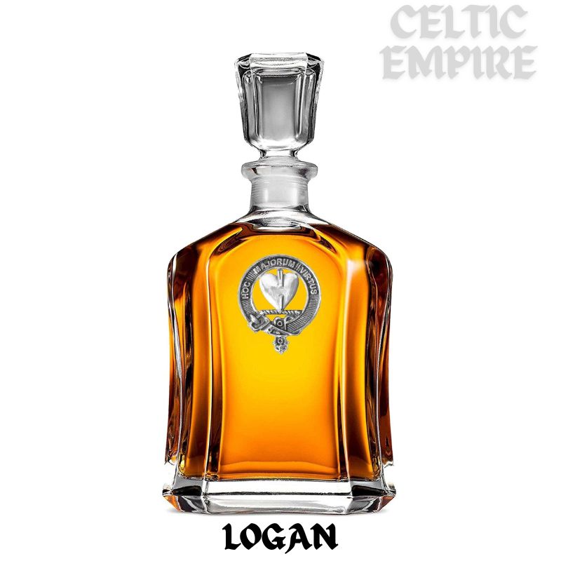 Logan Family Clan Crest Badge Whiskey Decanter