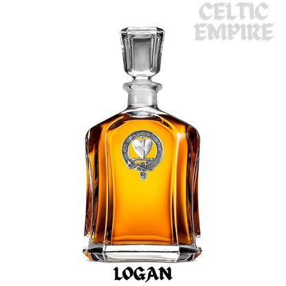 Logan Family Clan Crest Badge Whiskey Decanter