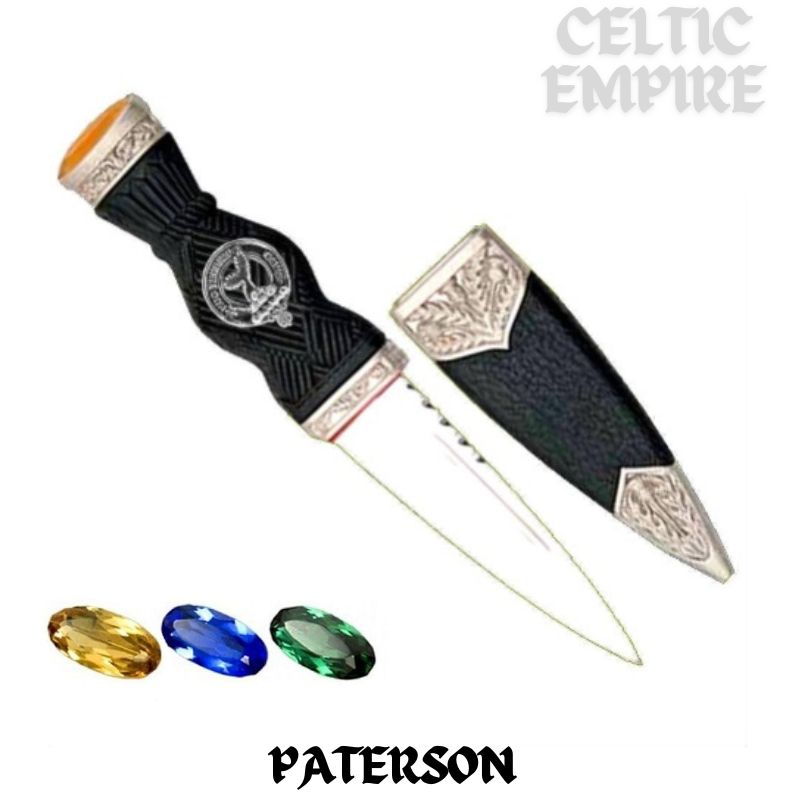 Paterson Family Clan Crest Sgian Dubh, Scottish Knife