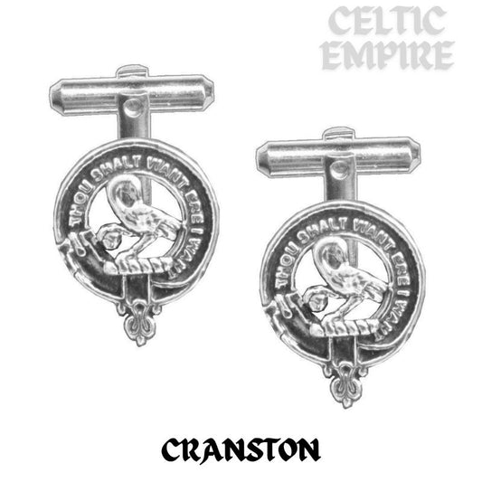 Cranston Family Clan Crest Scottish Cufflinks; Pewter, Sterling Silver and Karat Gold