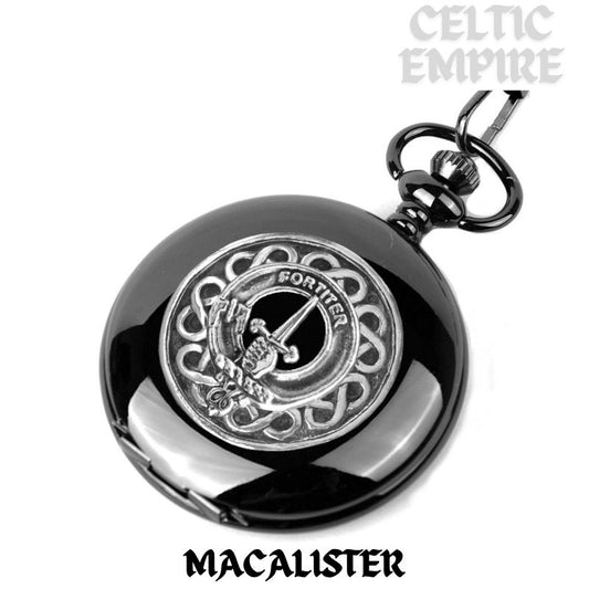 MacAlister Scottish Family Clan Crest Pocket Watch