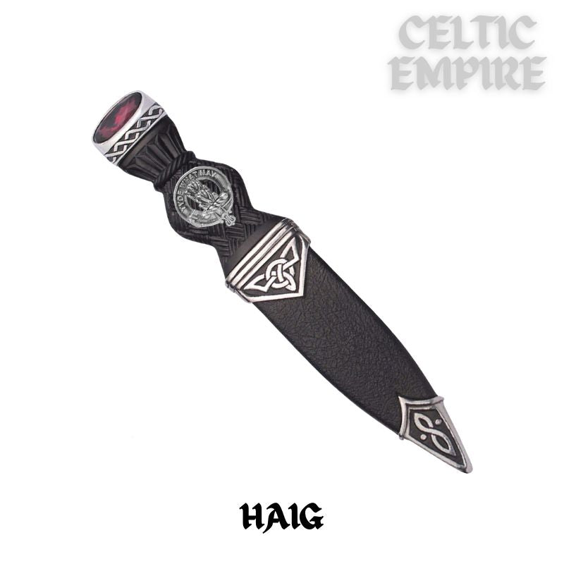 Haig Interlace Family Clan Crest Sgian Dubh, Scottish Knife