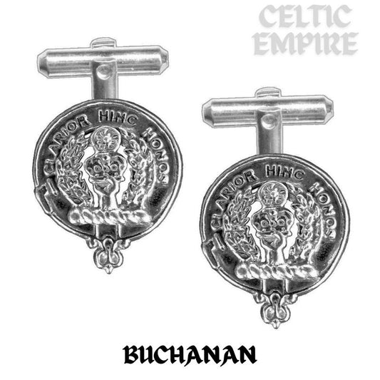Buchanan Family Clan Crest Scottish Cufflinks; Pewter, Sterling Silver and Karat Gold