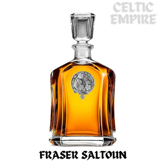 Fraser  Saltoun Family Clan Crest Badge Whiskey Decanter