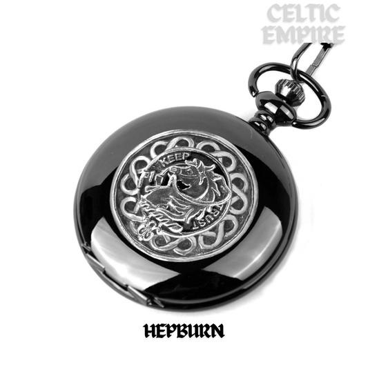 Hepburn Scottish Family Clan Crest Pocket Watch