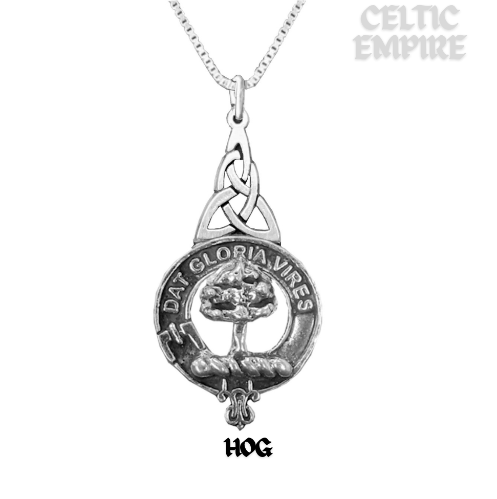 Hog Family Clan Crest Interlace Drop Pendant