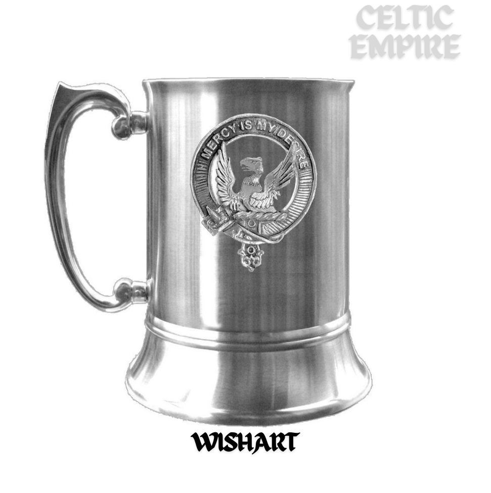 Wishart Scottish Family Clan Crest Badge Tankard