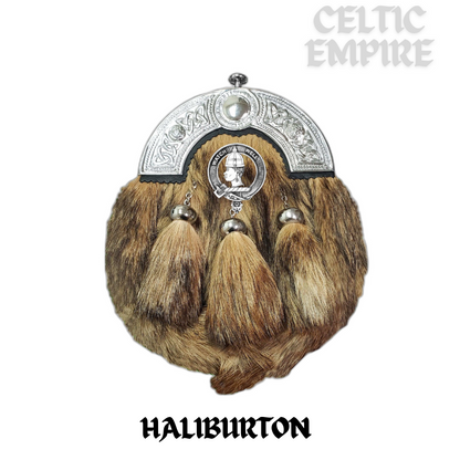 Haliburton Scottish Family Clan Crest Badge Dress Fur Sporran