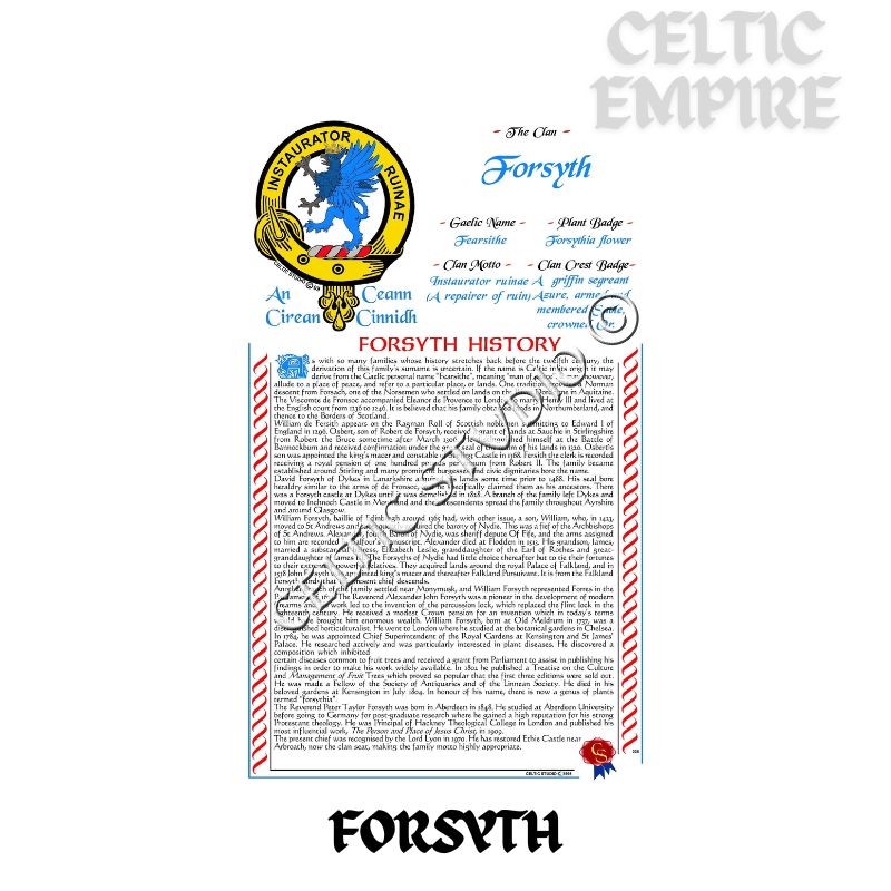 Forsyth Scottish Family Clan History