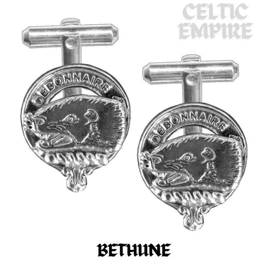 Beaton (Bethune) Family Clan Crest Scottish Cufflinks; Pewter, Sterling Silver and Karat Gold