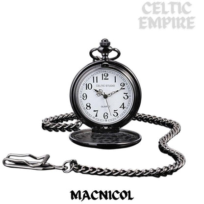 MacNicol Scottish Family Clan Crest Pocket Watch