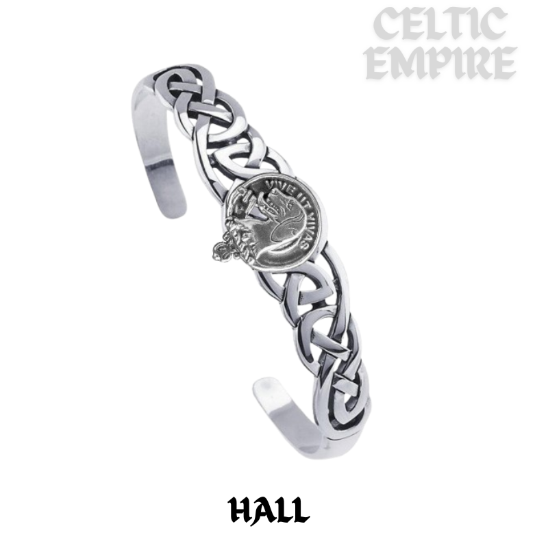 Hall Family Clan Crest Celtic Cuff Bracelet