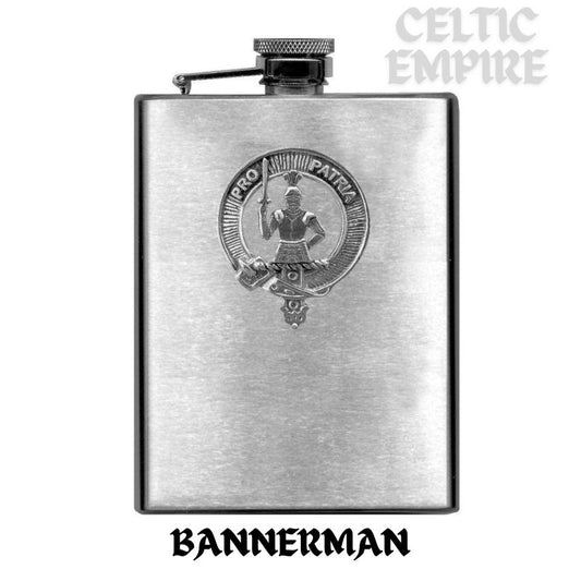Bannerman Family Clan Crest Scottish Badge Flask 8oz