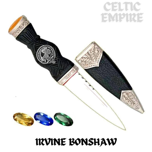 Irvine (Bonshaw) Family Clan Crest Sgian Dubh, Scottish Knife