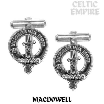 MacDowall Family Clan Crest Scottish Cufflinks; Pewter, Sterling Silver and Karat Gold