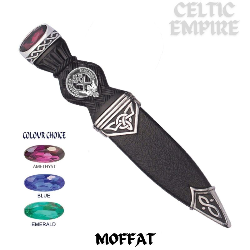 Moffatt Interlace Family Clan Crest Sgian Dubh, Scottish Knife