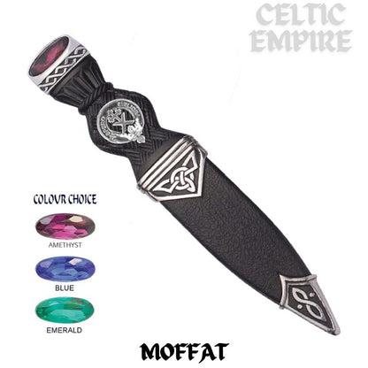 Moffatt Interlace Family Clan Crest Sgian Dubh, Scottish Knife