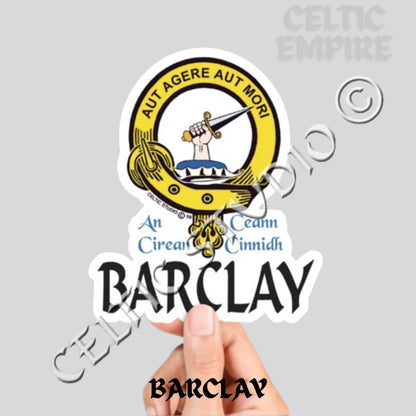 Barclay Family Clan Crest Decal | Custom Scottish Heritage Car & Laptop Stickers