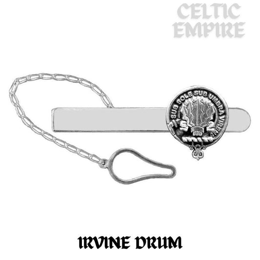 Irvine (Drum) Family Clan Crest Scottish Button Loop Tie Bar Sterling silver