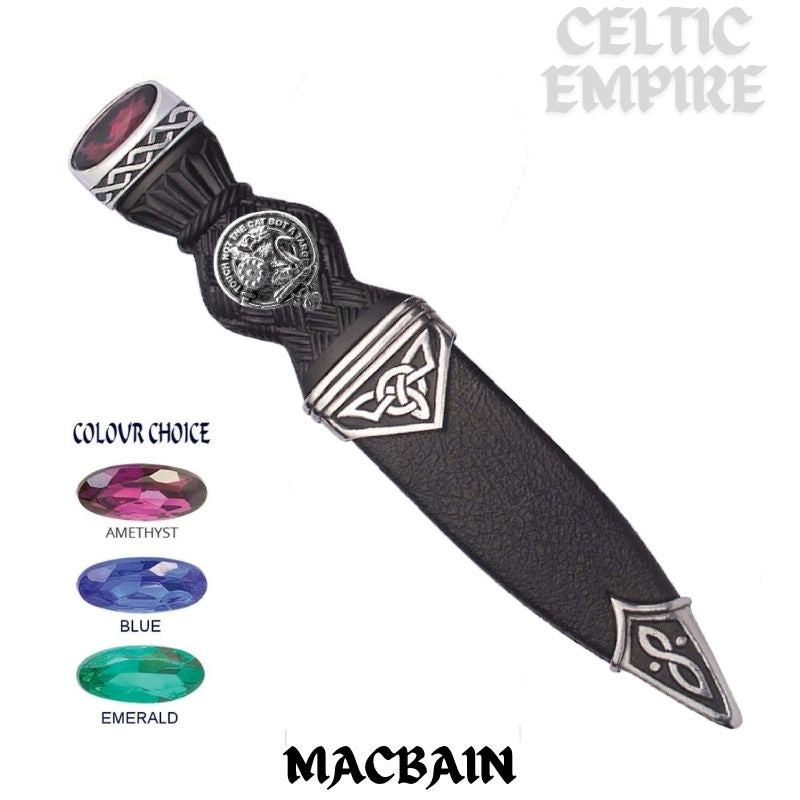 MacBain Interlace Family Clan Crest Sgian Dubh, Scottish Knife