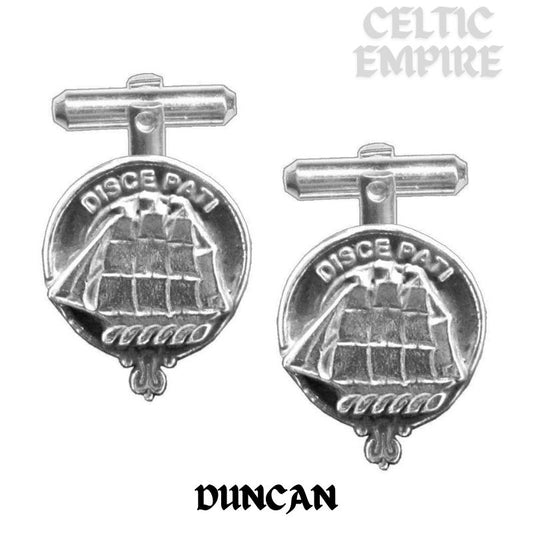 Duncan Family Clan Crest Scottish Cufflinks; Pewter, Sterling Silver and Karat Gold