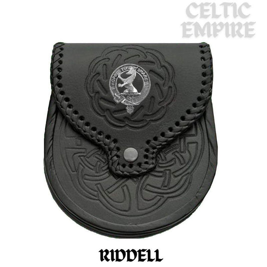 Riddell Scottish Family Clan Badge Sporran, Leather