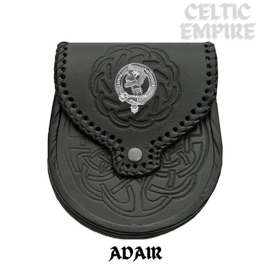Adair Scottish Family Clan Badge Sporran, Leather