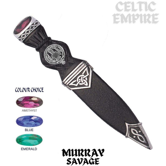 Murray (Savage) Interlace Family Clan Crest Sgian Dubh, Scottish Knife