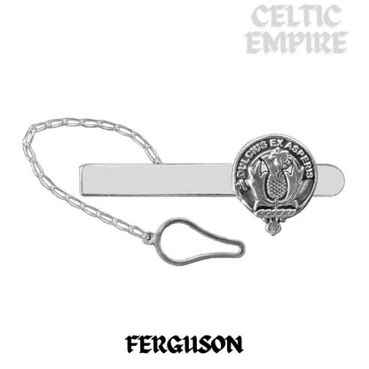 Ferguson Family Clan Crest Scottish Button Loop Tie Bar ~ Sterling silver