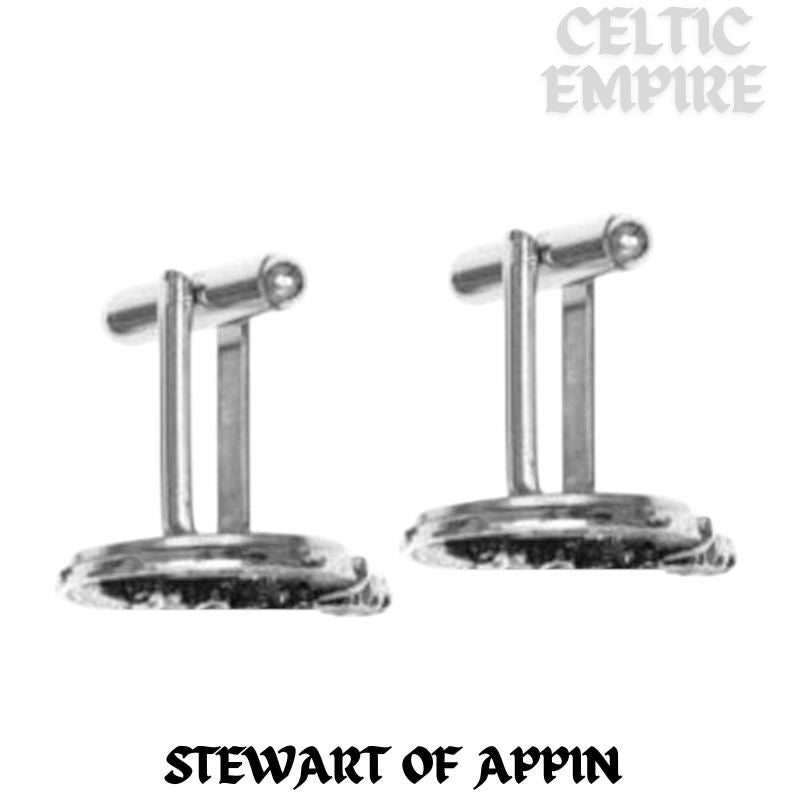 Stewart (Appin) Family Clan Crest Scottish Cufflinks; Pewter, Sterling Silver and Karat Gold