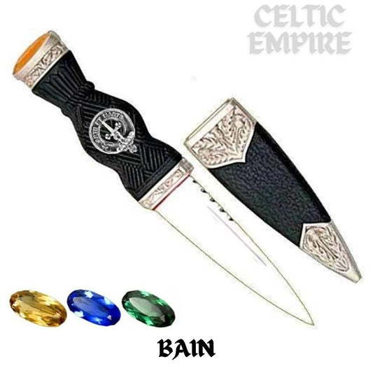 Bain Family Clan Crest Sgian Dubh, Scottish Knife