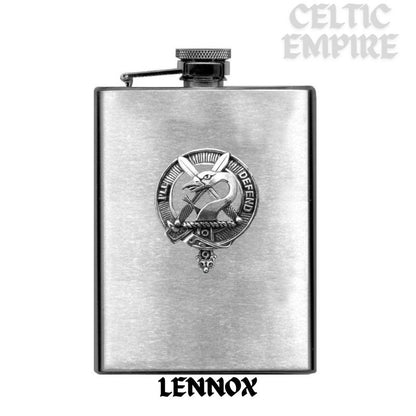 Lennox 8oz Family Clan Crest Scottish Badge Stainless Steel Flask