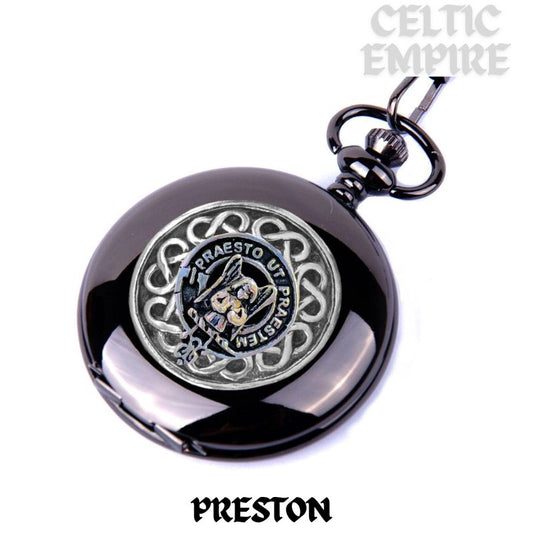 Preston Scottish Family Clan Crest Pocket Watch