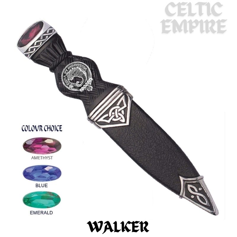 Walker Interlace Family Clan Crest Sgian Dubh, Scottish Knife