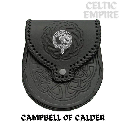 Campbell (Calder) Scottish Family Clan Badge Sporran, Leather