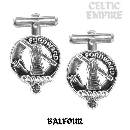 Balfour Family Clan Crest Scottish Cufflinks; Pewter, Sterling Silver and Karat Gold