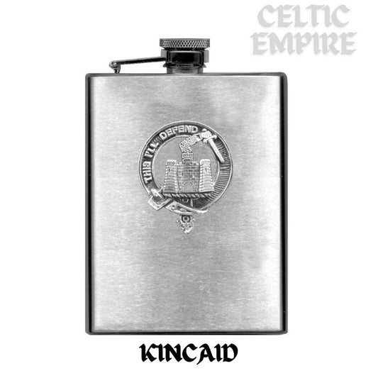 Kincaid 8oz Family Clan Crest Scottish Badge Stainless Steel Flask