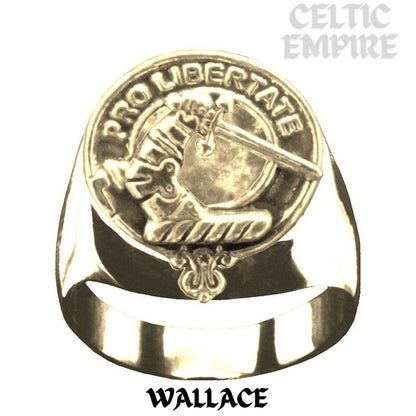 Wallace Scottish Family Clan Crest Ring ~  Sterling Silver and Karat Gold