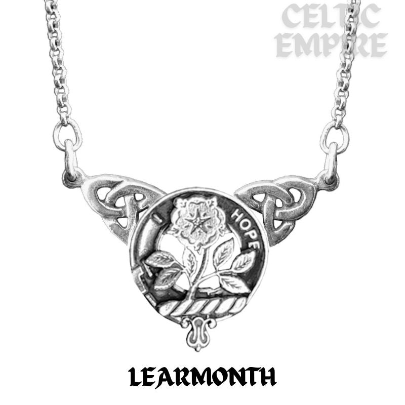Learmonth Family Clan Crest Double Drop Pendant