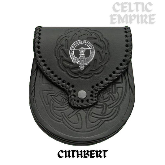 Cuthbert Scottish Family Clan Badge Sporran, Leather