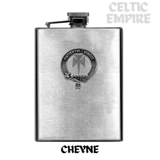 Cheyne Family Clan Crest Scottish Badge Stainless Steel Flask 8oz