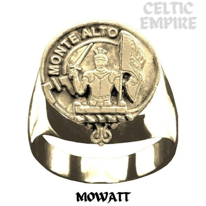 Mowatt Scottish Family Clan Crest Ring ~  Sterling Silver and Karat Gold